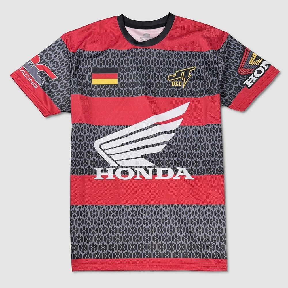 JT Racing Honda Germany Jersey / Shirt - NWT Mens Large Red / Multi - #49829-M4
